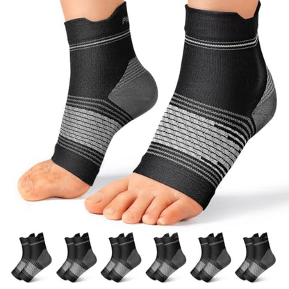 PAPLUS 6 Pairs Compression Socks Women & Men for Plantar Fasciitis Relief - color: Black(6 Pairs), size: X-Large (6 Pair)