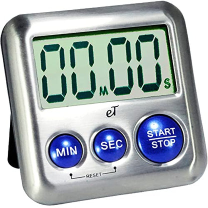 Elegant Digital Kitchen Timer Stainless Steel - Loud Alarm Model eT24 Plum - color: Plumberry