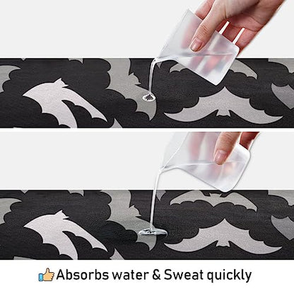 Yoga Mat Towel Halloween Bats, 73" x 27" - color: Halloween Bats