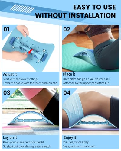 Back Stretcher Lumbar Backs Cracker with Magnet Backs Massager Lower Back Pain Relief Upgraded Multi-Level Support Stretcher Spinal Board Device for Herniated Disc, Sciatica, Scoliosis