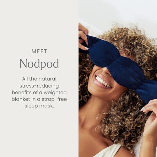 nodpod Patented Gentle Pressure Sleep Mask, Weighted Eye Mask | Patented Light Blocking Design for Sleeping, Travel & Relaxation, Bead Filled, Machine Washable, BPA-Free, Midnight - color: Midnight Cotton