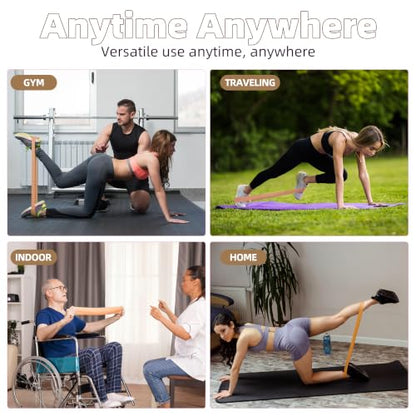 Resistance Loop Exercise Bands, Resistance Bands Exercise Bands for Home Fitness, Stretching, Strength Training, Physical Therapy,Elastic Workout Bands for Women Men Kids, Set of 5 - color: Coffee