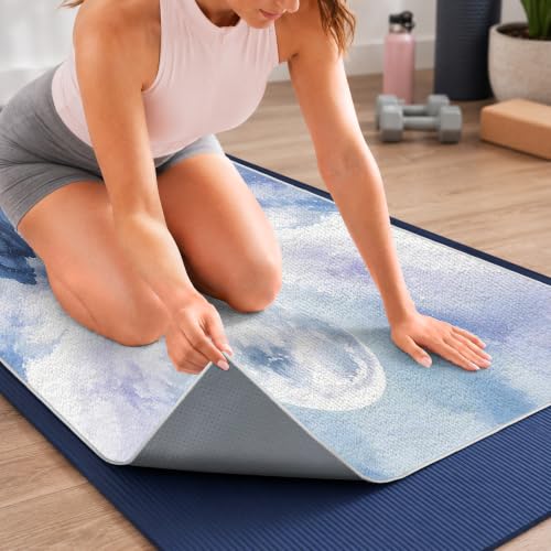 Yoga Mat Towel, Hot Yoga Towel High-Definition Pattern, Machine Washable with Ultra-Absorbent Yoga Towels for Hot Yoga Non Slip for Fitness, Exercise, Pilates, 72 x 27 in, Mountain - color: Mountain