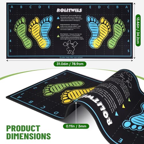31.5'' X 13.8'' Anti-Slip Squat Mat with Foot Position Guides, Professional-Grade Exercise Mat Perfect for Squats, Leg Training and Lunges, Enhancing Muscle Activation, Versatility and Safety for Home Fitness Enthusiasts - color: Black