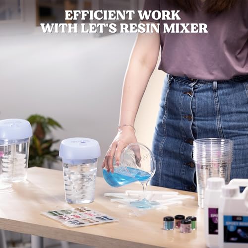 LET'S RESIN 32 oz Resin Mixing Cups, 45-Piece Kit with Gloves | Sturdy 1000 ml Disposable Cups Feature Two Measurement Scales and Include Protective Gloves for Resin and Paint Mixing - size: 1000ML