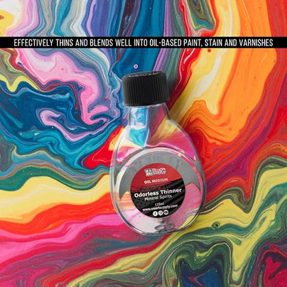 U.S. Art Supply Odorless Mineral Spirits for Cleaning 125ml | Solvent for Artists, Odorless Paint Thinner for Oil Painting - size: 4.2 Fl Oz (Pack of 1)