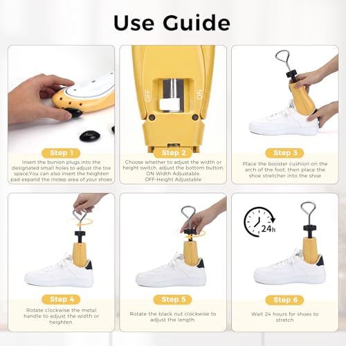 Shoe Stretcher Boot Stretcher Men Women, 2Pcs Adjustable for Wide Feet - color: Yellow, size: L (Men 9-13,Women 10.5-13）