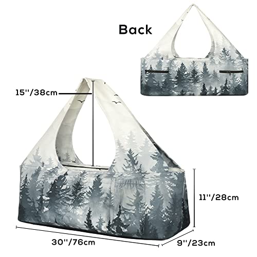 Yoga Mat Bag - Large Yoga Bag with Yoga Mat Strap, Zipper and Pockets - Yoga Bags and Carriers Fits All Your Stuff - Personalized Yoga Mat Bags for Women Fits Most Size Mats - color: Cloud Forest