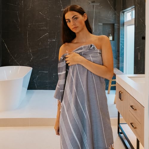 WETCAT Turkish Beach Towel Oversized (38"x71") 100% Turkish Cotton, Made in Turkey - Sand Free, Extra Large, Ultra Soft, Quick Drying, Compact & Lightweight for Travel - Dark Gray - color: Dark Gray, size: Beach Towel (38" x 71")