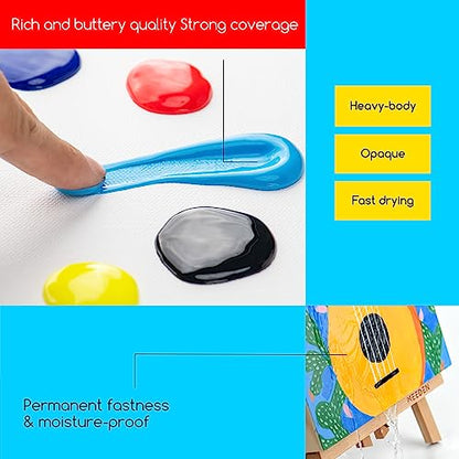 MEEDEN Bulk Acrylic Paint Set: 6 Basic Colors 1/2 Gallon (2L /67.6 oz.) Large Acrylic Paint with Pump Lid - Ideal for School & Studio - color: 6 Basic Colors