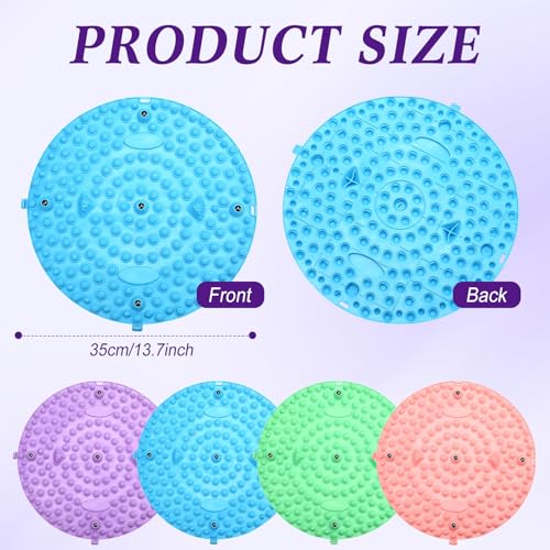 Threlaco 4 Pack Foot Massager Mat Foot Reflexology Pad with Magnetic Relaxation Massage Feet Pressure Point Pad Anti Fatigue Walk Stone Acupoint Mat Particle Portable Massage Tool(Mixed Colors) - color: Mixed Colors