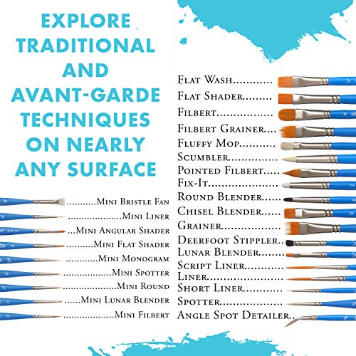 Princeton Select Artiste, Series 3750, Paint Brush for Acrylic, Watercolor and Oil, Flat Wash, 1 Inch - size: Size 1 inch