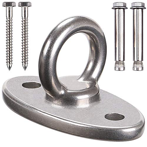 BeneLabel Wall Ceiling Mount Bracket for Suspension Strap Trainer, 2800lb Capacity, Body Weight Strength Training Systems, Aerial Yoga Swing, Resistance Band,Hammock,Battle Rope, Boxing Equipment - color: 1Pcs closed hook
