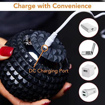 shrink Vibrating Massage Ball with 4-Speeds - Deep Tissue Trigger Point Massage Ball for Relieving Muscle Pain and Tension - Myofascial and Hip Flexor Release Tool for Physical Therapy