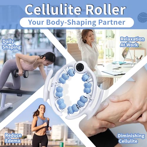 Cellulite Massage Roller for Legs, Anti Cellulite Massage Tool for Legs, Thighs, Arms with Detachable Handles, Lymphatic Drainage Massager for Deep Tissue Pain Relief