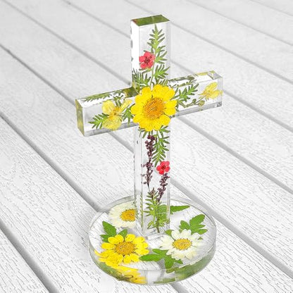 RESINWORLD 5'' Standing Cross Silicone Mold with Base, Crucifix Mold for Epoxy Resin