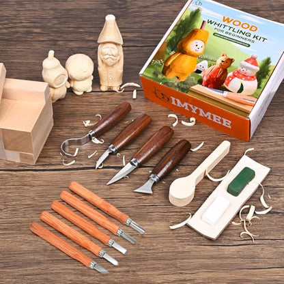 IMYMEE Wood Whittling Kit for Beginners-Complete Whittling Set with 4pcs Wood Carving Knives & 8pcs Basswood Wood Blocks-Perfect Wood Carving Kit Set-Includes Wood Carving Tools for Adults and Kids - color: 25pcs