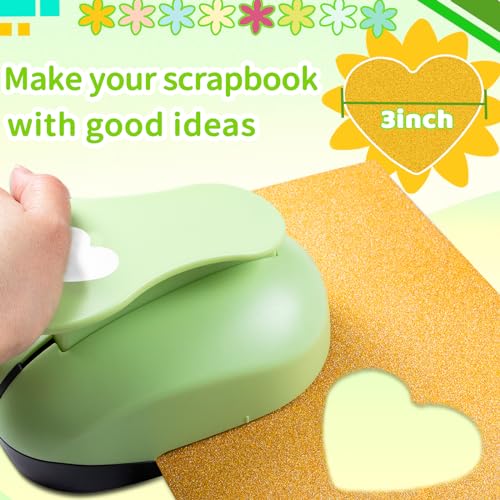 Heart Punches for Paper Crafts, 3 inch Heart Shape Hole Punch for Scrapbook | Large Heart Punch, Heart Paper Punch, Hearts Hole Puncher for Paper Crafts, Cardstock, Classroom DIY Projects, Journal - style: Heart Punch