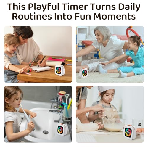 M&G Digital Timer for Kids, 99 Min Visual Timers with Alarm, Rechargeable Kitchen Timer Up to 10 Days, Office Scene Accurate Timing, 3 Sound Modes, Daily Use at Home Classroom