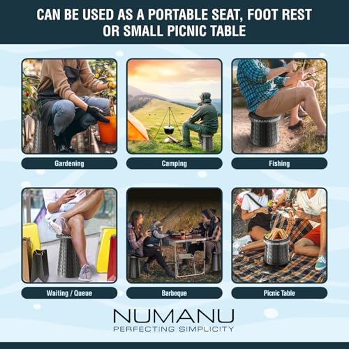 NUMANU XXL Collapsible Stool for Adults 2-Pack, Folding Seat, 1000 lbs - size: 2PK XXLs 19.7" + Cushions & Bags