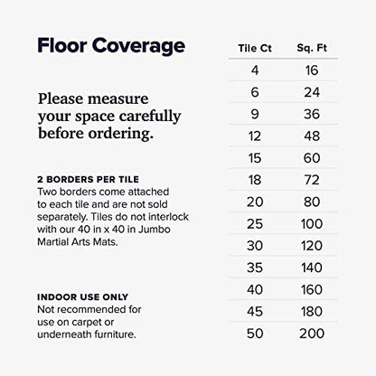 We Sell Mats 1 Inch Thick Martial Arts EVA Foam Exercise Mat, Tatami Pattern, Interlocking Floor Tiles for Home Gym, MMA, Anti-Fatigue Mats, 24 in x 24 in - size: 24 Square Feet (6 Tiles)