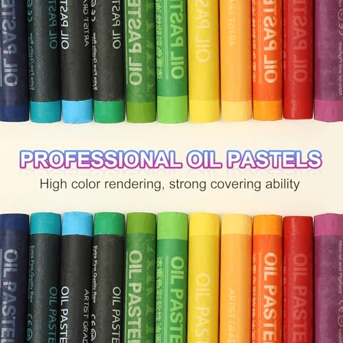 PATIKIL Dark Blue Oil Pastels, 24Pcs Soft Oil Crayons Creamy Pastels Stick Art Supplies for Art Painting Drawing Blending Graffiti for Drawing Beginners Artists - color: Dark Blue