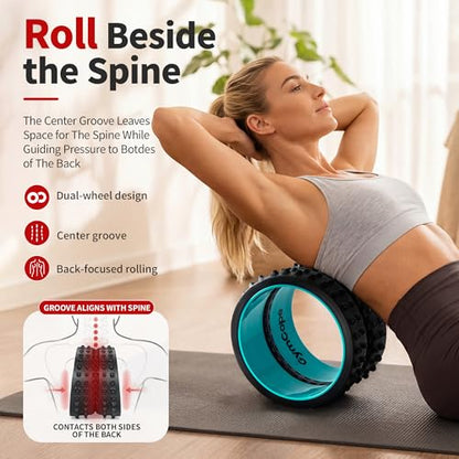 GymCope Curved Foam Roller, Spine-Safe Groove, 530 lb, Blue, Medium - color: Blue, size: Medium