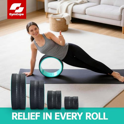 GymCope Back Roller Wheel 4 Pack Spine-Safe Groove, for Whole Family Yoga - color: Mint Green, size: 4"+6"+10"+13"