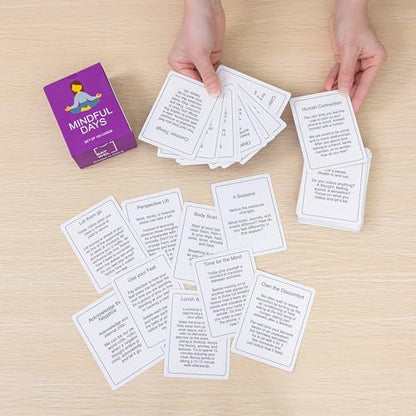 100 Mindful Days - Daily Mindful Activity Cards – Self-Care & Gratitude Prompts for All Ages | Portable Travel Deck for Mental Wellness, Focus & Stress Relief - style: Daily Activity Cards