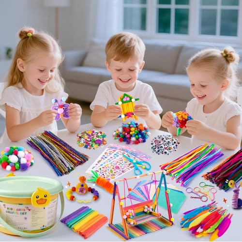Sundaymot Kids Arts and Crafts Set 2000+ Piece DIY Craft Supplies Kit | with Assorted school supplies Accessories for Boys & Girls Ages 6-12, School Classroom Projects, Gifts for Boys and Girls