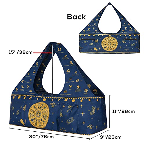 Yoga Mat Bag - Large Yoga Bag with Yoga Mat Strap, Zipper and Pockets - Yoga Bags and Carriers Fits All Your Stuff - Personalized Yoga Mat Bags for Women Fits Most Size Mats - color: Astrology