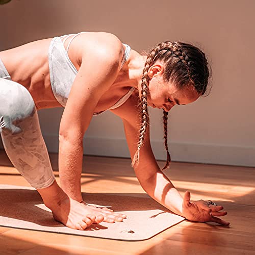 Cork Yoga Mat Lightweight, Soft, Travel Yoga Mat, Non Slip for Hot Yoga, Premium, 100% Recycled Cork - 72" x 24", 5mm Thick, 2.5lbs,