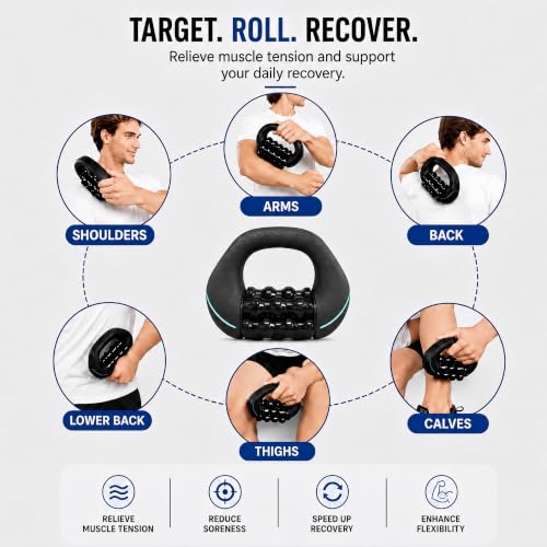 Electric Rolling Percussive Massager, Deep Tissue Muscle Roller