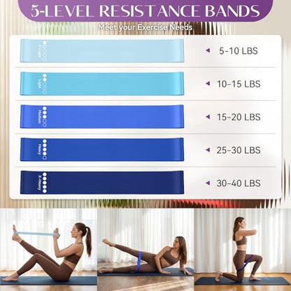 Pilates Kit, 13.5" Pilates Ring with Mini Ball & Resistance Bands | Home Pilates Equipmen Set, Magic Circle Ring with Anti-Slip Handles for Beginners, Workout Guide Included - color: Pilates Kit - Purple