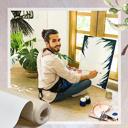 Fuutreo 8 Yard Long x 36" Wide / 63'' Wide Large Canvas Roll 12 oz Cotton Triple Primed Canvas Roll Gesso Artist Painting Backdrop(36" Wide x 8 Yard Long) - size: 36" Wide x 8 Yard Long
