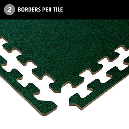 We Sell Mats 3/8 Inch Thick Interlocking Foam Carpet Tiles Durable Carpet Squares Anti Fatigue Support for Home Office or Classroom Use - color: Hunter Green, style: 100 Square Feet (25 Tiles)