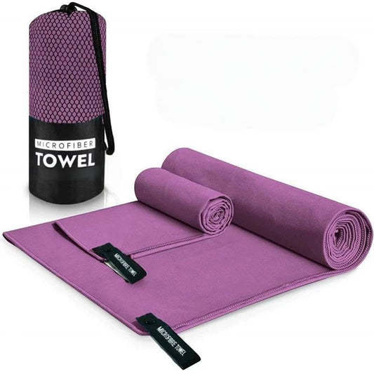 Microfiber Towel Travel Sports Towel,High Water Absorption, Lightweight, for Fitness Yoga, Swimming,Travel,Camping etc (Purple, L 60"x30") - color: Purple, size: L 60"x30"