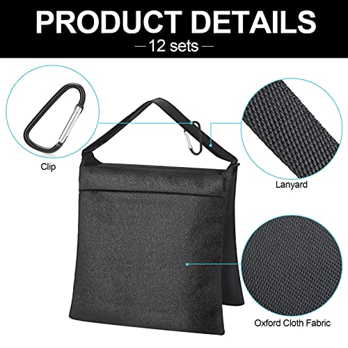 12 Packs Photography Weight Bags Photo Studio Filled Weight Bag Empty Heavy Sandbag Set for Photography Tripod Stand Light Stand Sports Outdoor Photo Video Studio Boom Brackets (Black) - color: Black