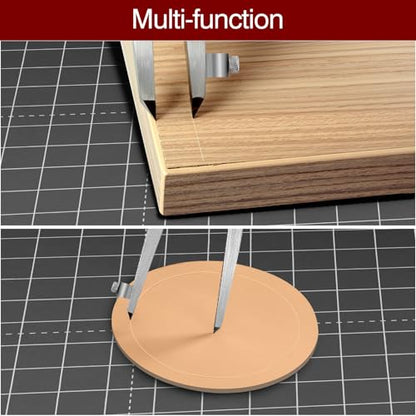 6 inch Alloy Professional Woodworking Pencil Compass Scribe Tool with Lock | Wing Drafting Divider Scriber with Pencil Holder,Metal Leather Work Scribe Tool Carpenter Compass for Geometry - size: 1 Count (Pack of 1)