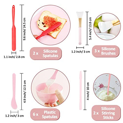 Silicone Stir Sticks Kit, 17PCS Silicone Stirring Tool, Epoxy Resin Brush and Measuring Cups, Silicone Mixing Cups Spoon, Resin Supplies for Paint DIY Crafts Glitter Tumbler | High Quality Silicone, BPA Free, 17 Pieces, Brushes Spatulas Sticks Spoons, 100
