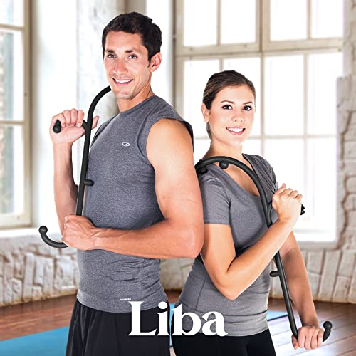 LiBa Back Massager Trigger Point Cane, Deep Tissue Back Neck Massager Black - color: B. Black