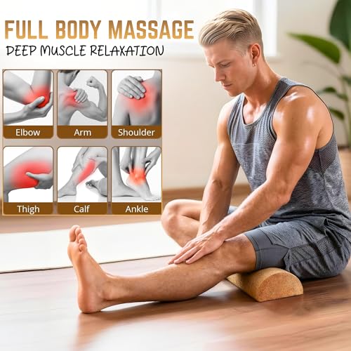 Cork Balance Board 4-in-1 Foot & Ankle Strengthener Kit with Toe Resistance Bands, Massage Ball & Balance Roller, Natural Cork Trainer for Foot Exercise, Mobility, Physical Therapy & Sports Training [Small Family Business]