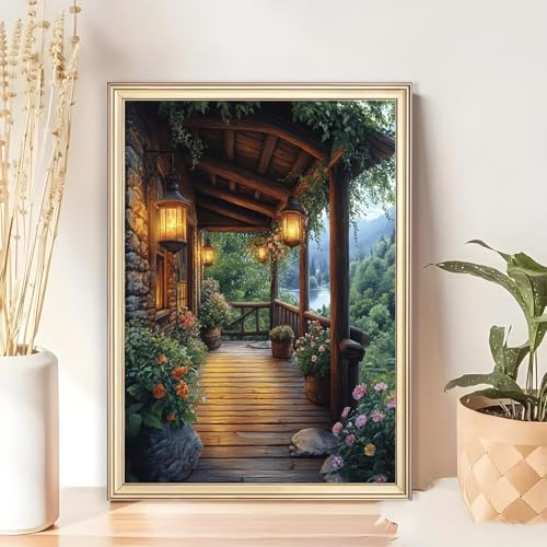 Square Diamond Art Kits for Adults Cute Diamond Painting Kit for Beginner | Garden 5D DIY Square Diamond Dots Full Drill Crafts for Gem Art Dot Art for Adults Home Wall Decor - color: DP02333, size: Square diamond painting