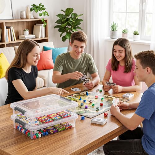 Citylife 6Qt 4Packs Clear Craft Organizers and Storage BOX, Sensory Bins | Stackable Board Game Storage Bins with Lids for Art Supplies, Paper, Puzzle, Tools, Home, Office, School Supplies - size: 6 Qt- 4 Pack