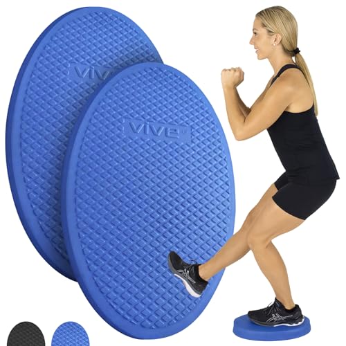 Vive Oval Balance Pad - Wobble Cushion For Physical Therapy And Rehabilitation Equipment - Soft Stability Trainer Foam For Workouts, Yoga, Core Strength And Pilates - Device For Women, Men And Kids - color: Blue, size: 2 Pack