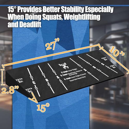 Squat Wedge Block One Piece: Heel Elevated Slant Board for Squats Weightliting Home Gym Squat Wedge - size: 1Pc: Large