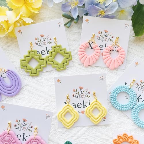 Geometric Pattern Polymer Clay Cutters Set – Molds and Clay Cutters for Polymer Clay, Clay Earring Tools - color: D color