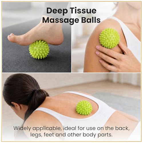 3-Pack Massage Ball Set, Spiky, Smooth for Plantar Fasciitis and Myofascial