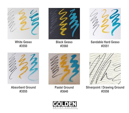 GOLDEN Gesso, 128 fl. oz. Pail | Artist grade acrylic ground; opaque white, toothy, semi-absorbent painting surface. Opaque