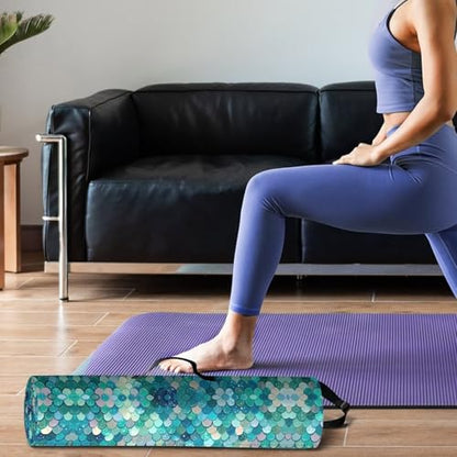 Yoga Mat Bag for Women & Men Full-Zip Yoga Mat Carrier Bag for Class Workout Park with Adjustable Strap - color: Blue Fish Scale1
